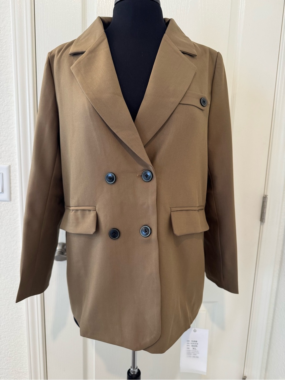Brown Double-Breasted Blazer Jacket